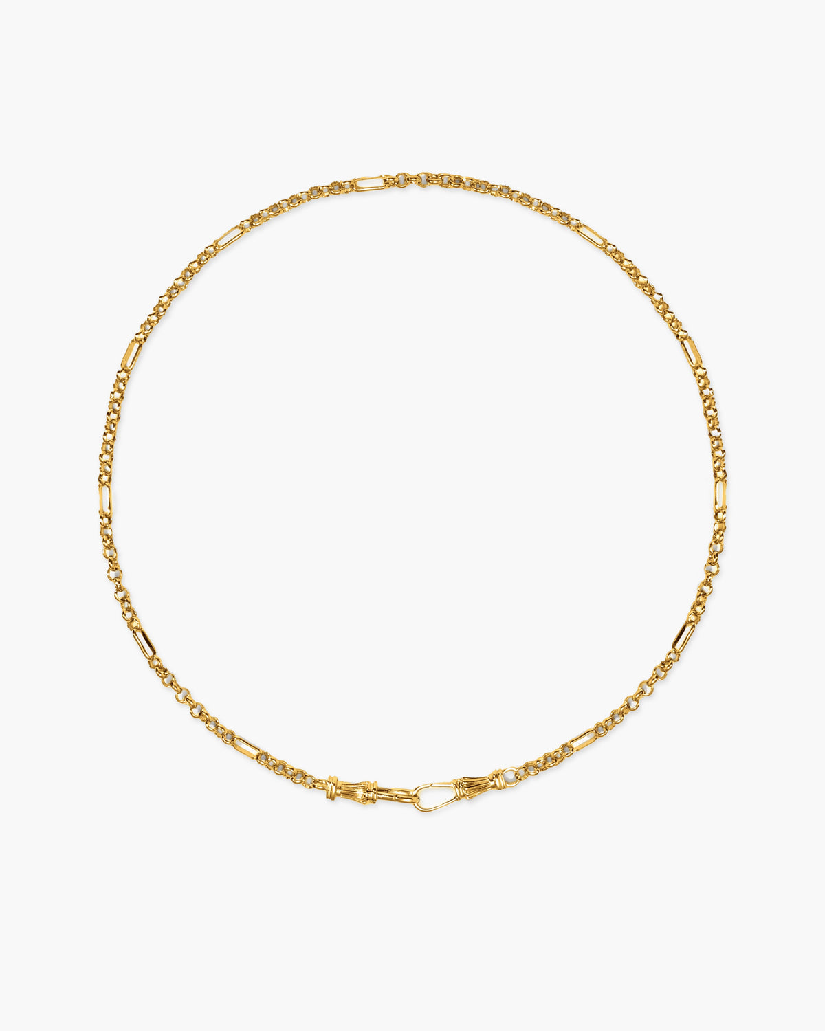 Deco Clasp Chain Necklace in Gold