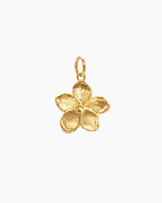 Textured Floral Pendant in Gold
