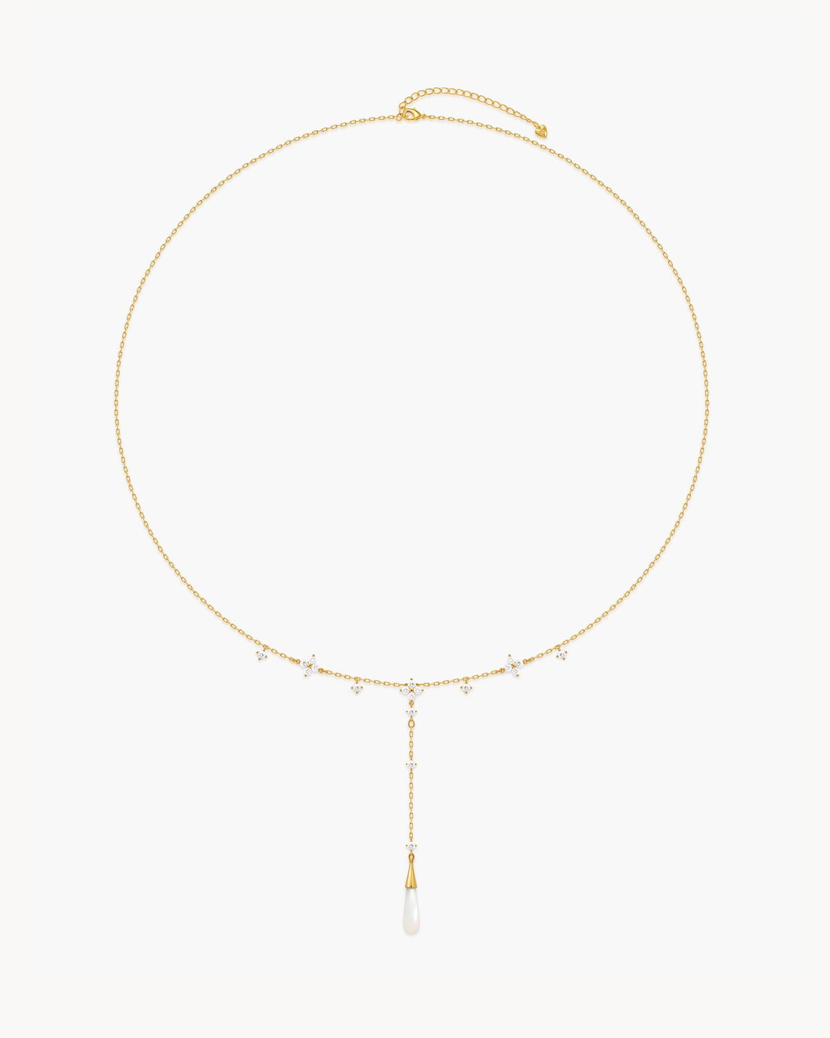 Fleur Mother of Pearl Lariat Necklace