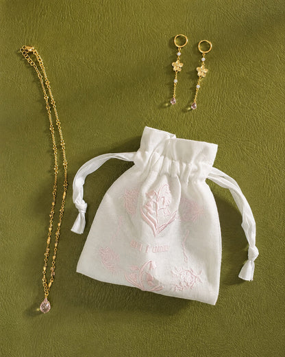 Lily of the Valley Jewelry Pouch - Pink