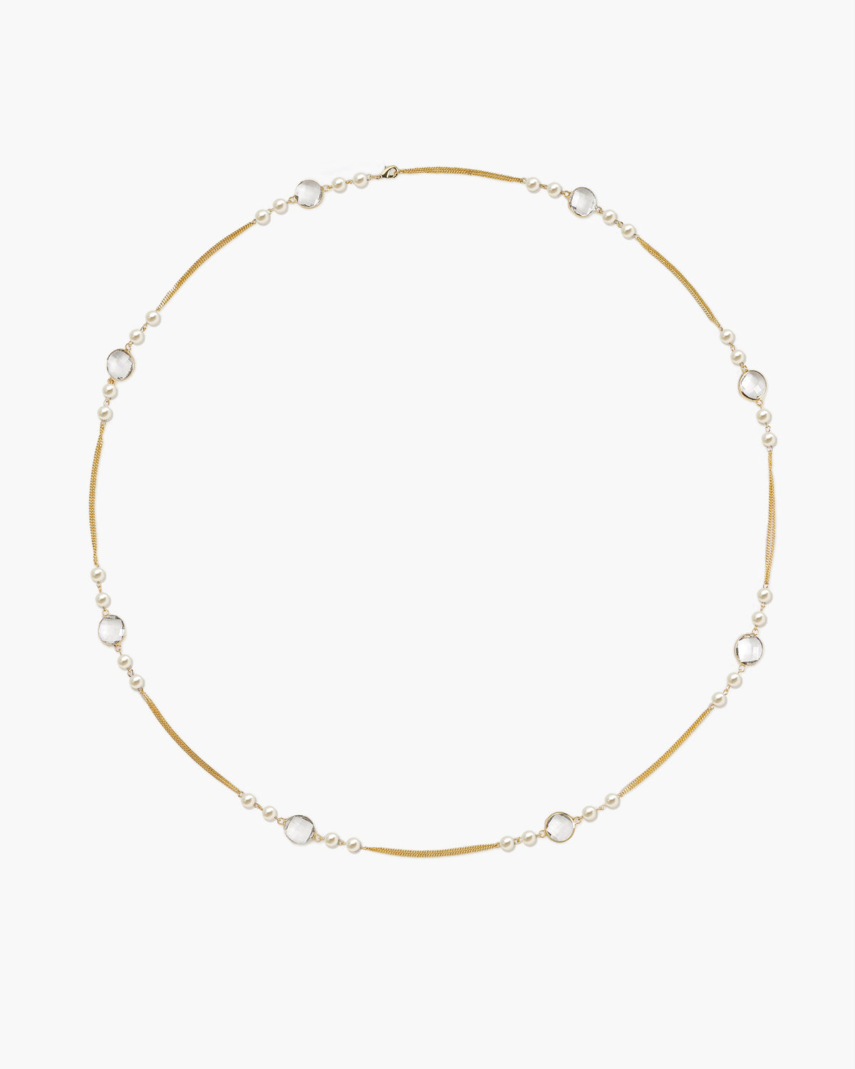 Pearl Cascade Long Station Necklace