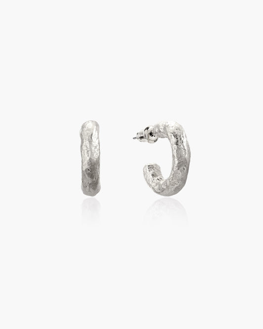 Jenny Medium Hoop Earrings in Silver