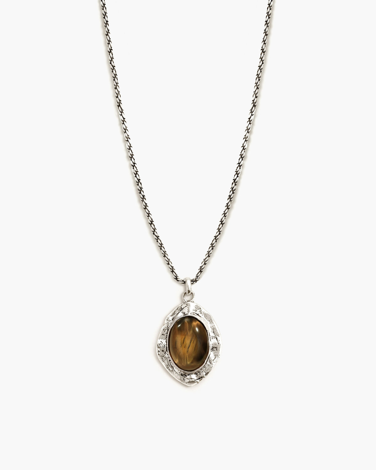 Silver Tiger's Eye Savannah Long Necklace