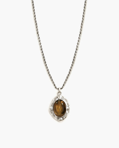 Silver Tiger's Eye Savannah Long Necklace