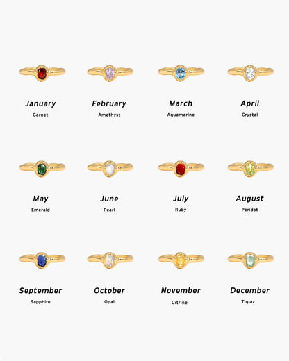 Birthstone Ring in Gold - March