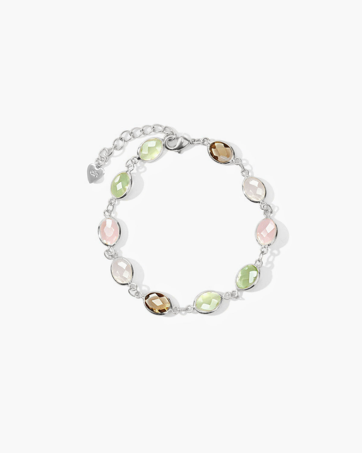 Whimsical Romance Stone Bracelet in Silver