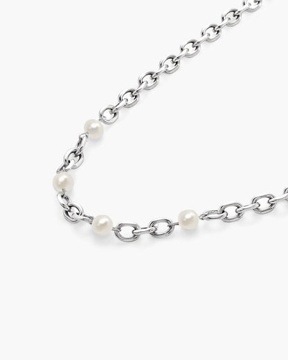 Silver Essence Pearl Necklace