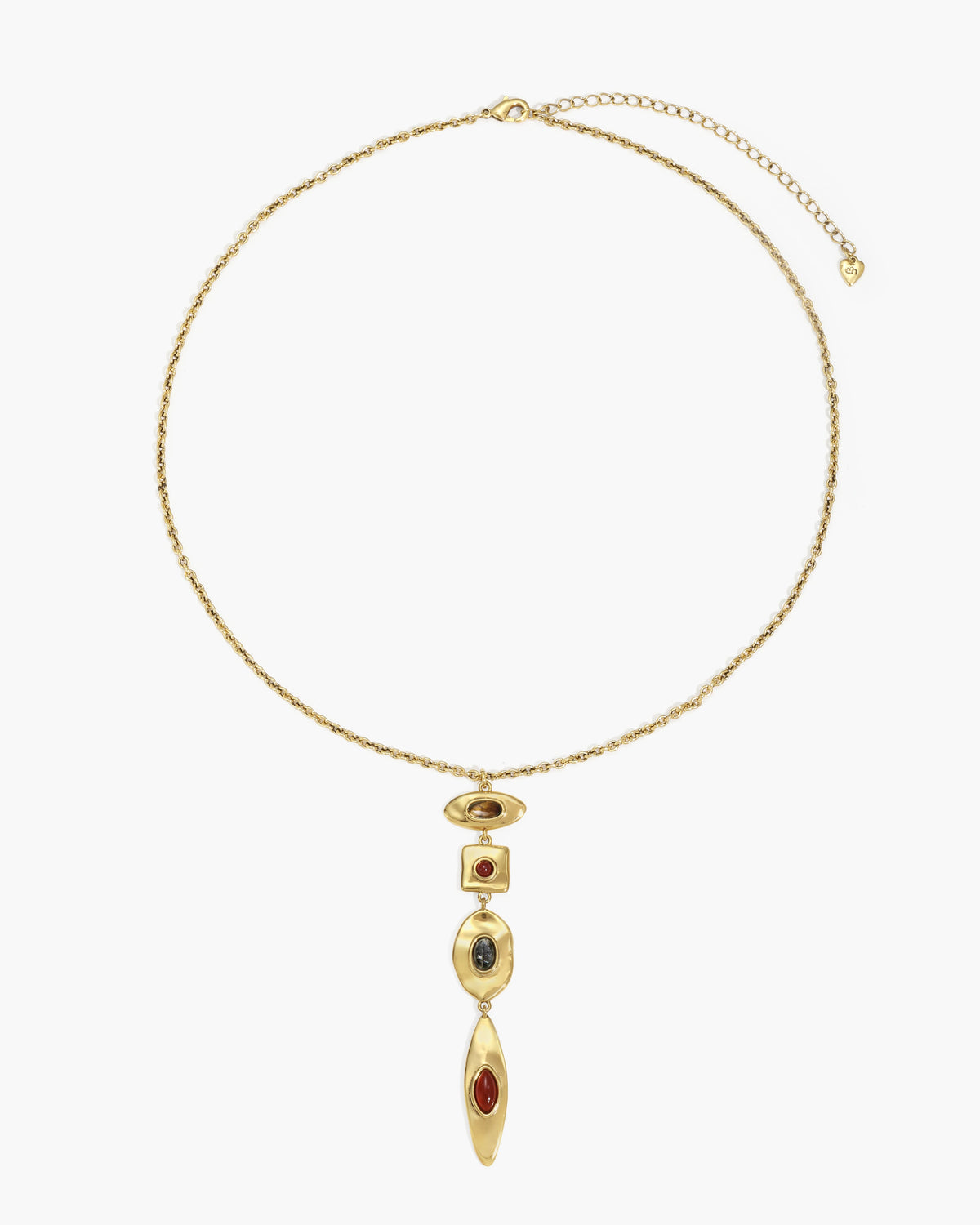 Petra Multi-Stone Drop Necklace in Gold