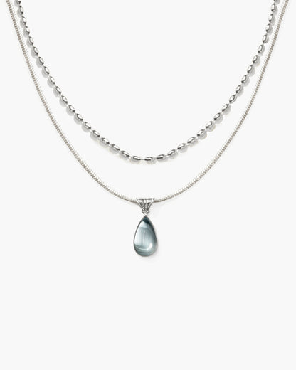 Waterdrop Necklace Set in Silver