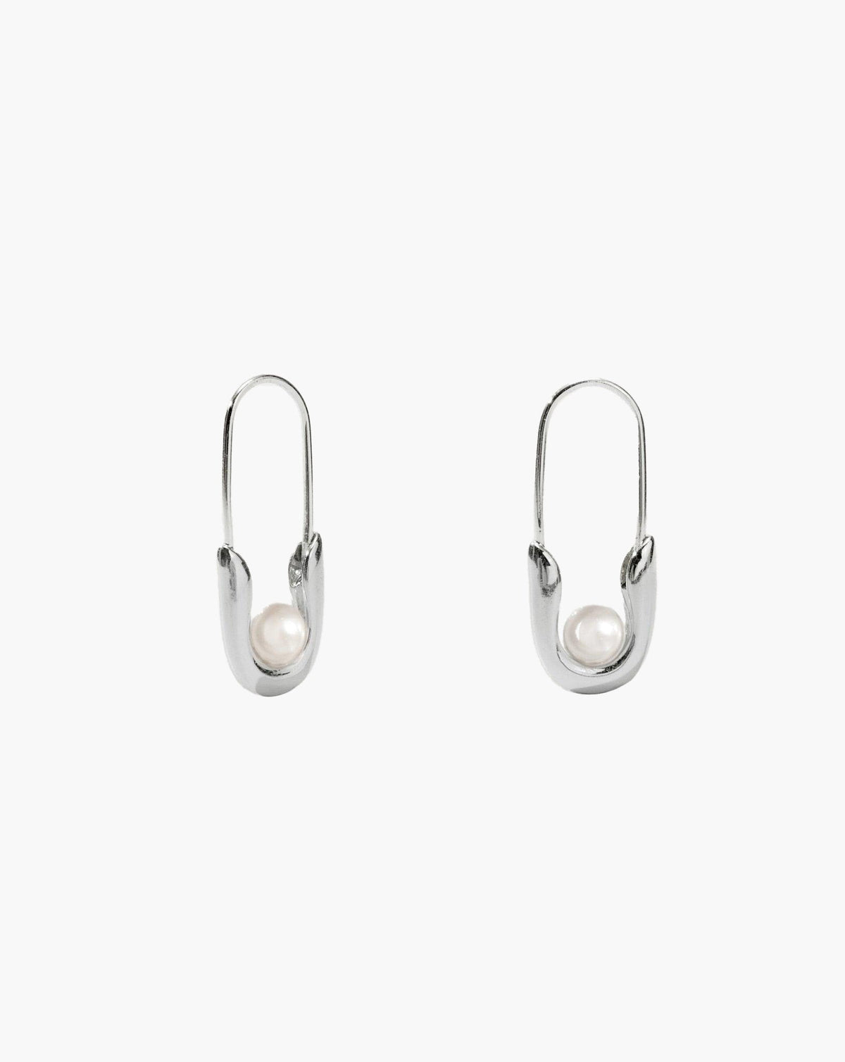 Silver Petite Safety Pin Earrings
