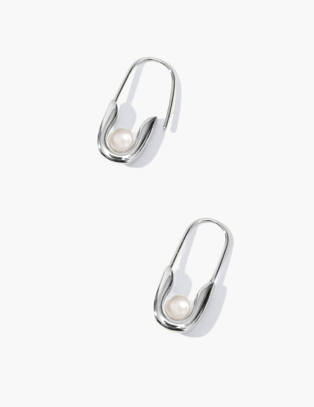 Silver Petite Safety Pin Earrings