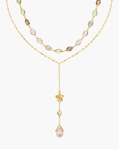Whimsical Romance & Petal Lariat Necklace Set