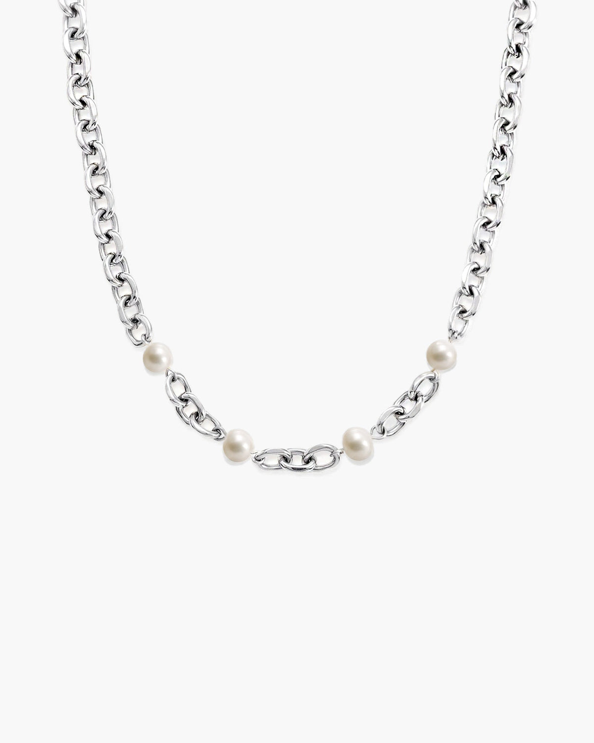 Silver Essence Pearl Necklace